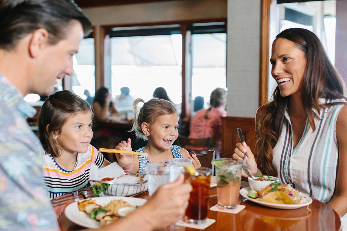 Family enjoying a meal